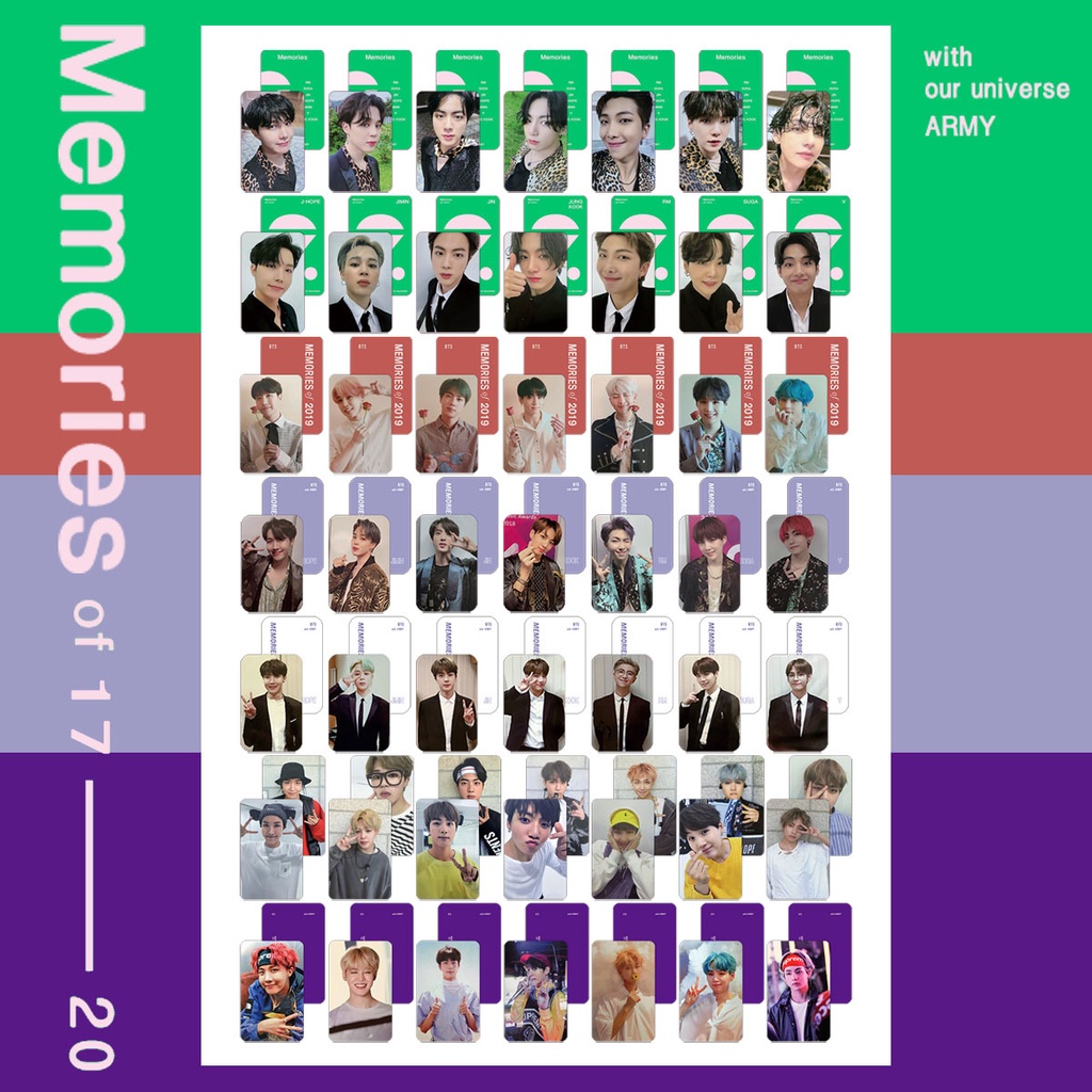 7pcs / set Kartu Pos LOMO Foto BTS Memori 2016-2020 Dengan our universe ARMY