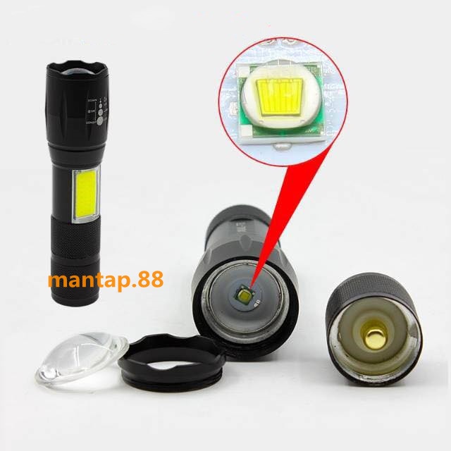 SENTER SWAT LED CAS MINI ZOOM SUPER TERANG/ SENTER POLISI/ SWAT POLICE LIGHT RECHARGER