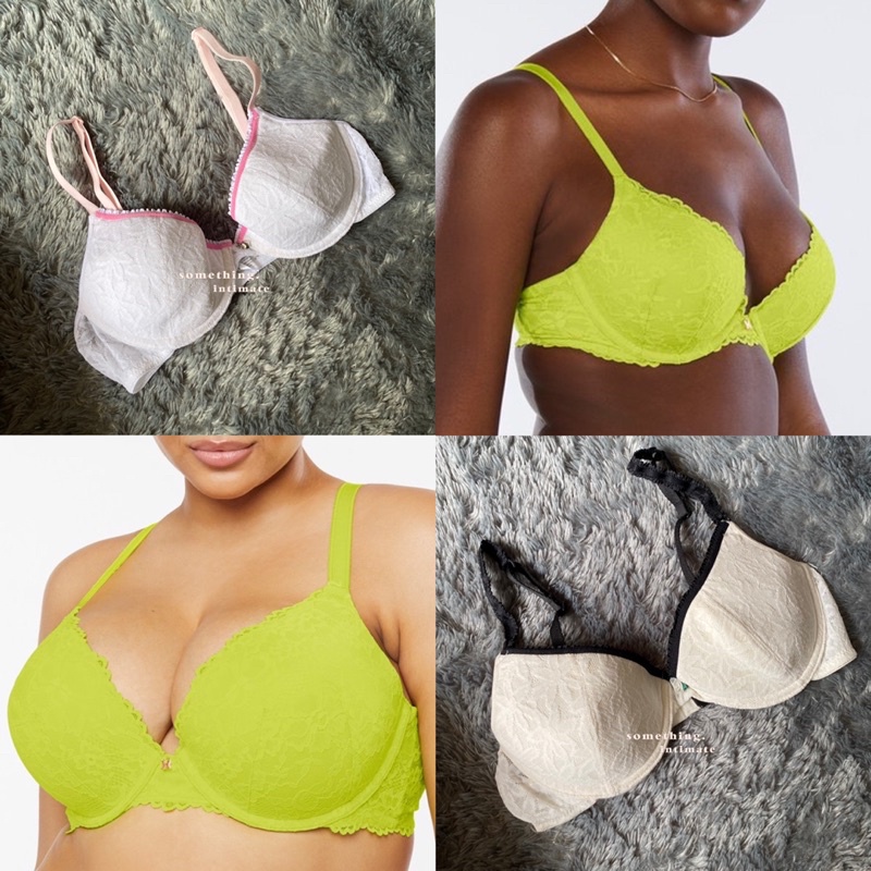 H&M Hush Acid Lime Lace Plunge Bra Import Branded Sale 34B 34C 34D 36B 36C 38B 38C Bh Pushup Jastip 