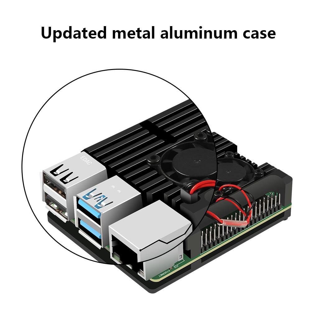 Agustinina Cooling Case Protection Cases Pendingin Pasif Bahan Aluminium Alloy Untuk Raspberry Pi 4model B Komponen Komputer