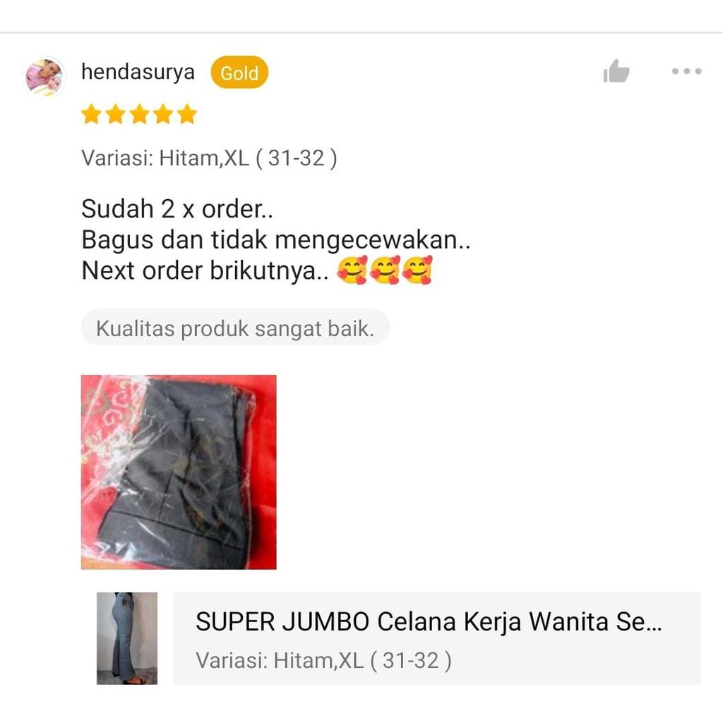 SUPER JUMBO Celana Kerja Wanita Semi Cutbray Original