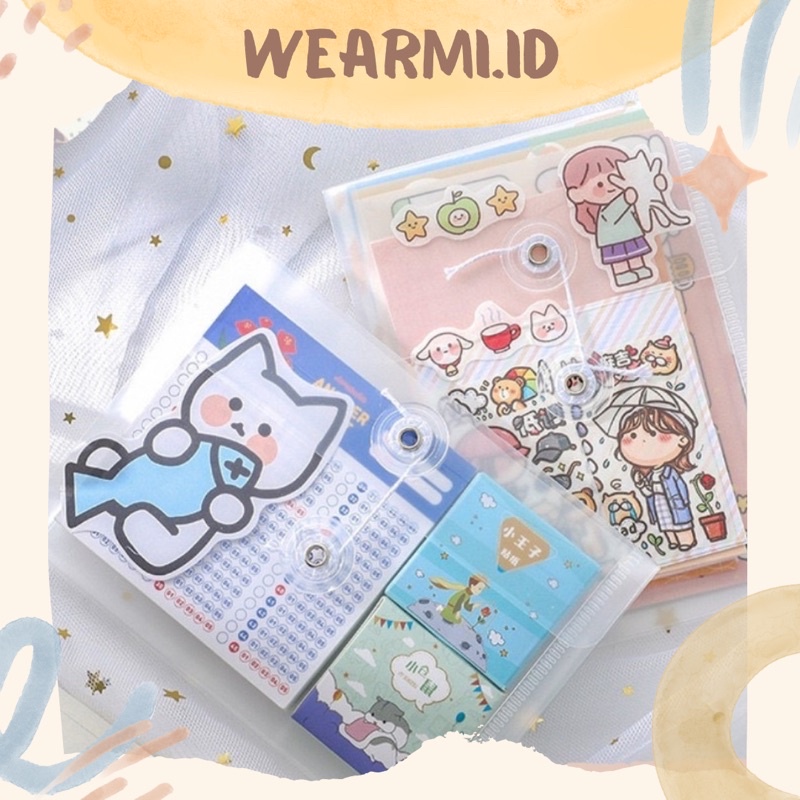 

Pouch pp serbaguna Transparent Amplop Plastik Storage scrapbook Bujo Jurnal DIY