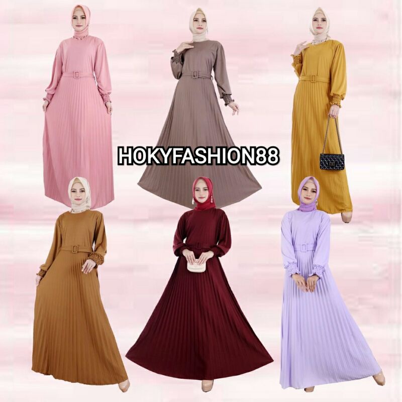 RULIN GAMIS+BELT PLISKET GAMIS / GAMIS PLISKET DEWASA CANTIK DAN TERBARU