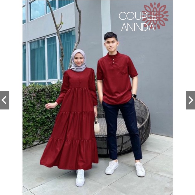 CP COUPLE ANINDA MAXI DRESS POLOS eD / BAJU PASANGAN WANITA PRIA