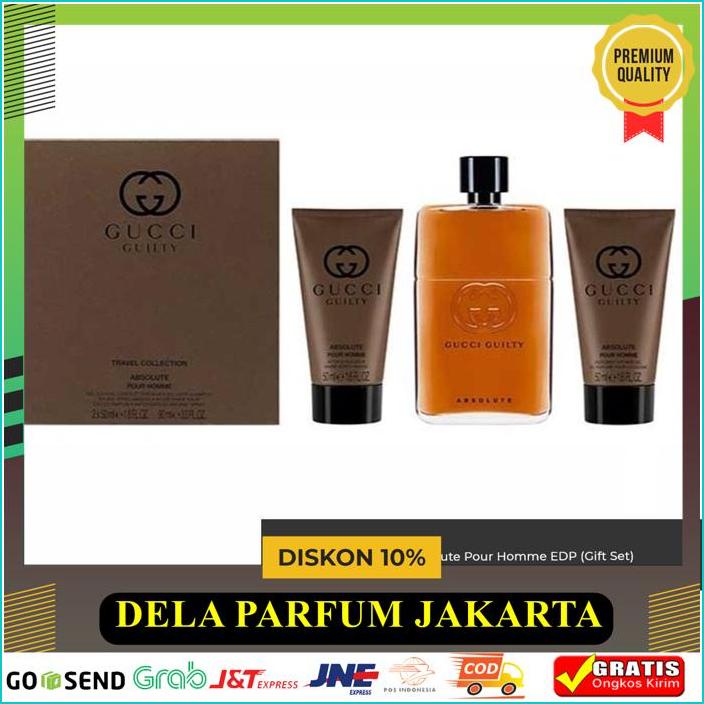 GUCCI GUILTY ABSOLUTE POUR HOMME EDP - PARFUM ORIGINAL TRAVEL GIFT SET BEST QUALITY