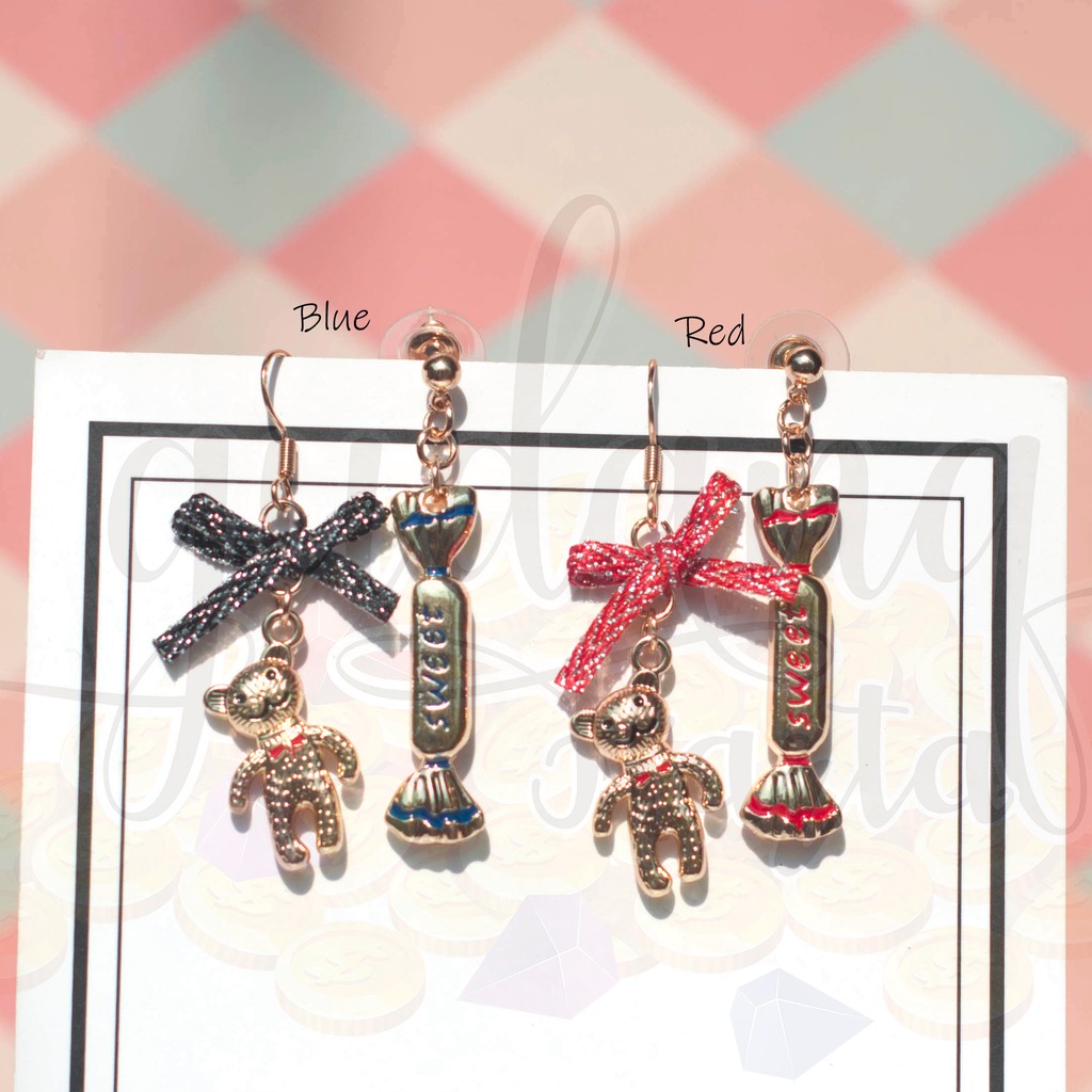 Anting Korean Bear and Candy Beruang Korea dan Permen GH 203474