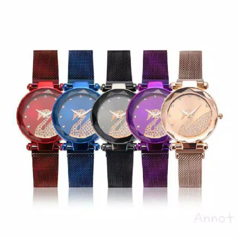 (Grosir)Jam Tangan Wanita Angsa 1 Strap Magnet(Terima Cod)