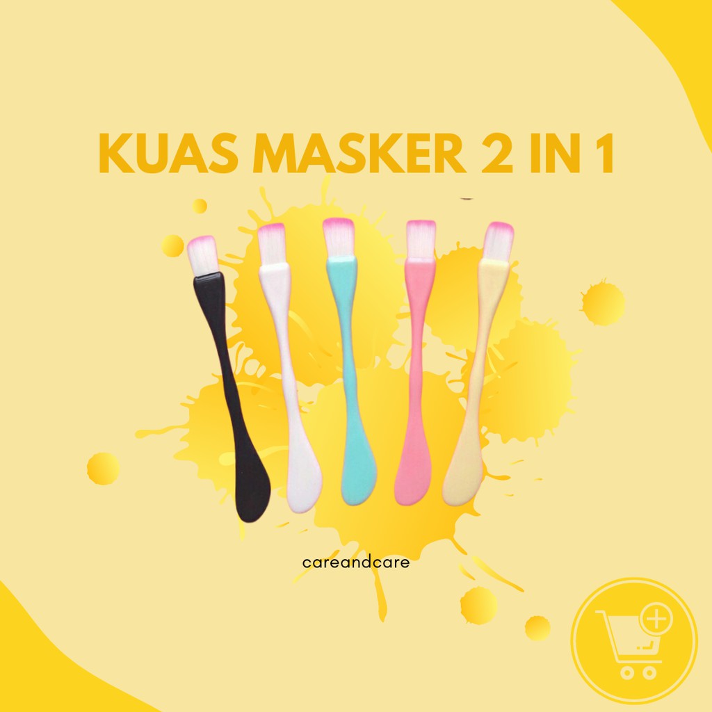 Kuas Masker Wajah 2 In 1 / Kuas Masker Bulu / Brushes Make Up Tools