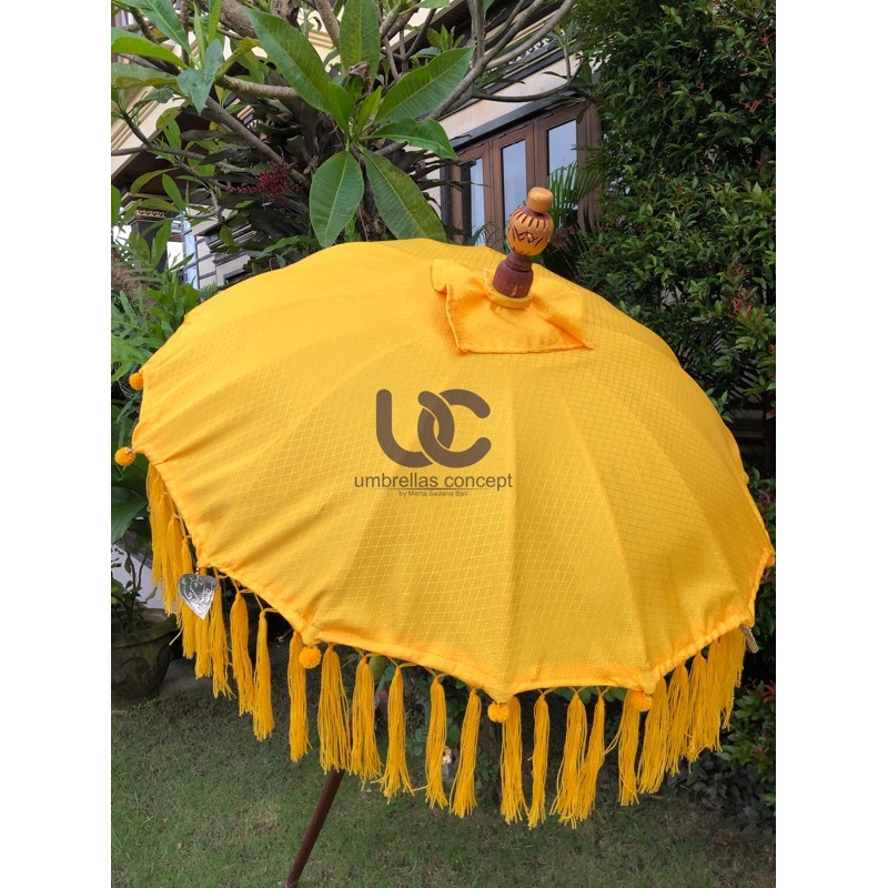 Payung Bali Dekorasi / Tedung 1,25 meter Kain Saten Rumbai TANPA STICK/ TANGKAI