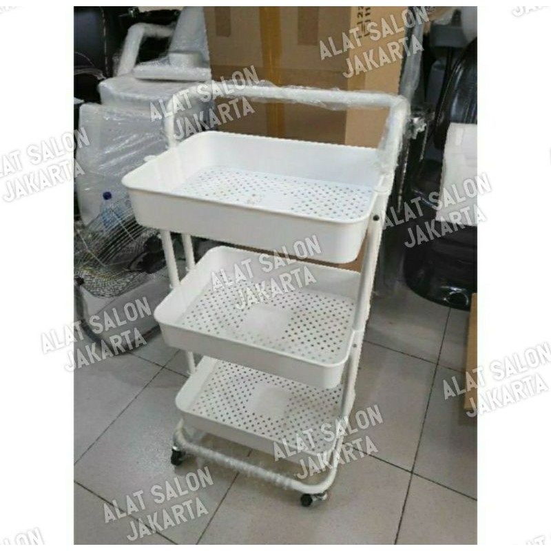 Rak Facial Trolley Salon plastik 3susun Trolley Facial Rak facial dorong salon pelastik Rak mesin