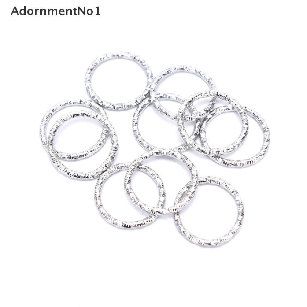 (AdornmentNo1) 50-100 Pcs / Lot Konektor Jump Ring Bulat Emboss Untuk Membuat Perhiasan DIY