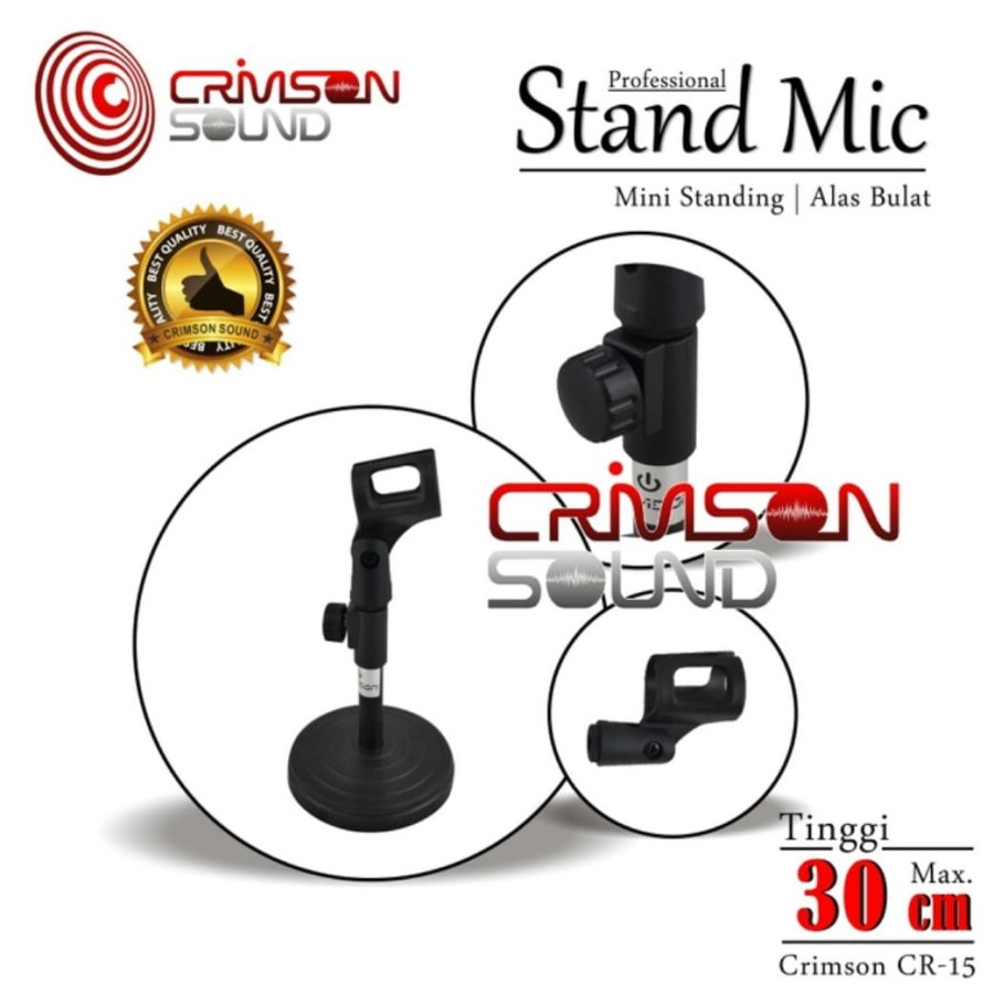 STAND MIC MINI ALAS BULAT 30 CM CRIMSON CR-15