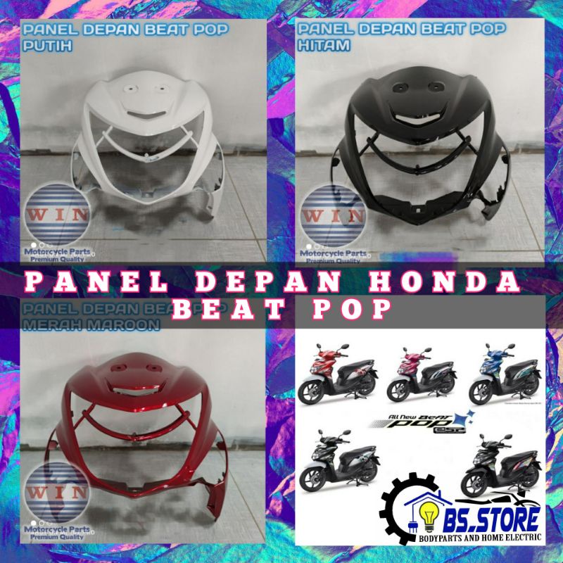 TAMENG DEPAN HONDA BEAT POP 2014 2015 2016 HITAM PUTIH MERAH MAROON | PANEL BEAT POP | COVER LAMPU DEPAN HONDA BEAT POP |PANEL BEAT POP | MERK WIN