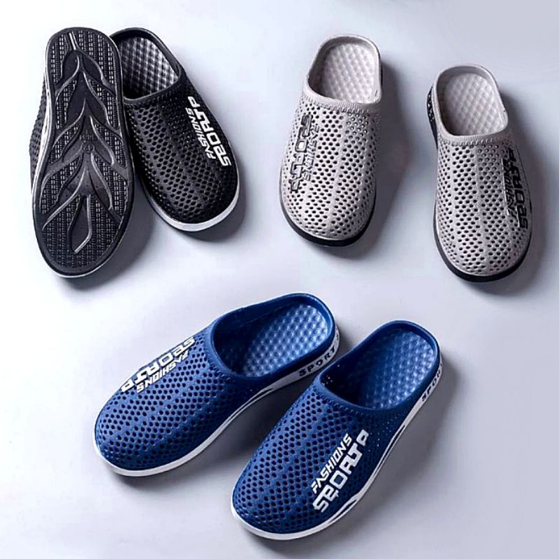 Sandal Sepatu Selop Karet Pria Wanita Fashion Sport Nonslip / Sandal Sepatu Pria Wanita Bustong