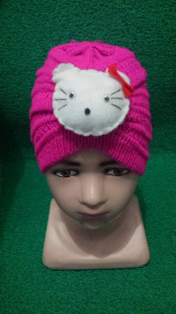 ☆ Rajut turban bayi lucu hellokitty