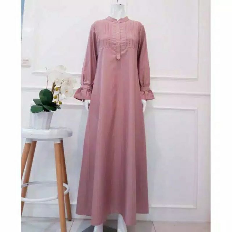 gamis ima - baju gamis wanita terbaru - dress polos katun