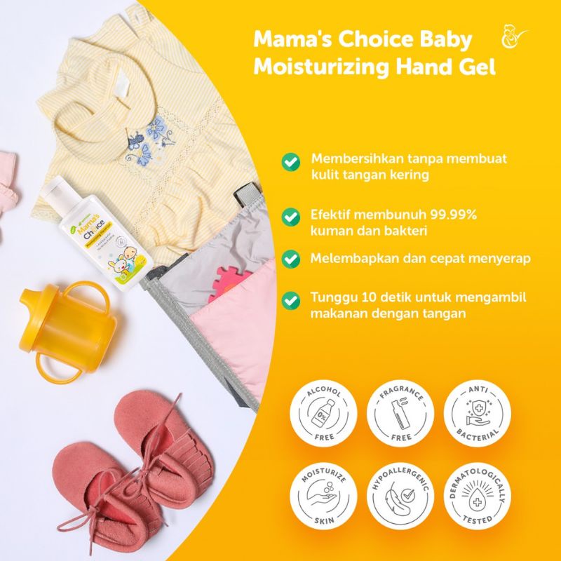 Mama's Choice Moisturizing Hand Gel | Hand Sanitizer Pembersih Antiseptik Aman untuk Bayi dan Anak