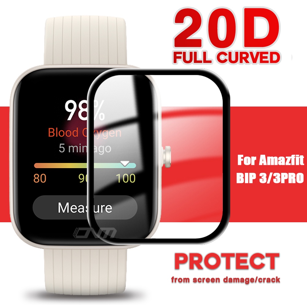 Film Pelindung Layar 3D Full Cover Anti Sidik Jari Untuk Smartwatch Huami Amazfit BIP 3 / 3Pro