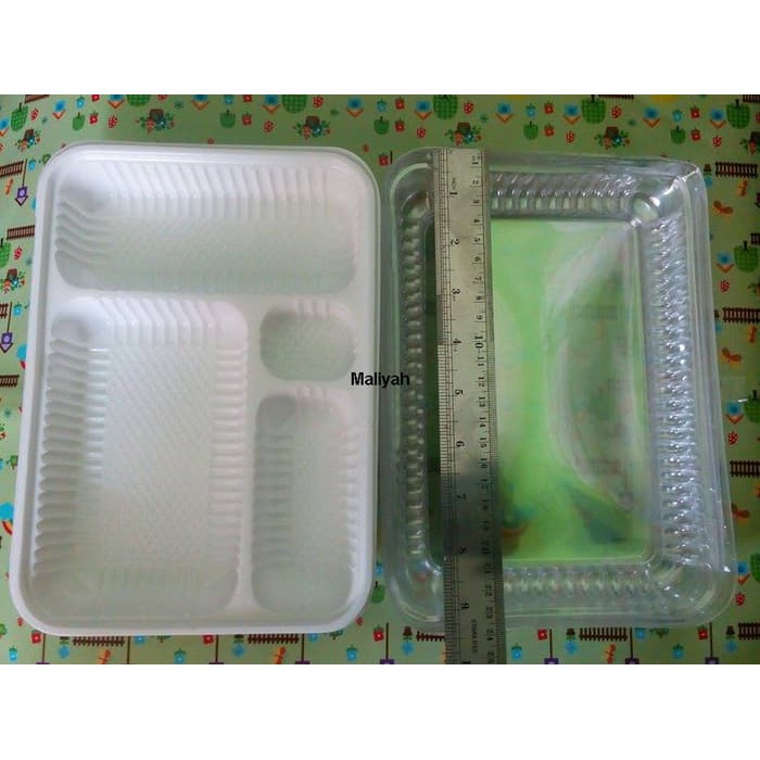 10 pcs mika bento putih sekat 4