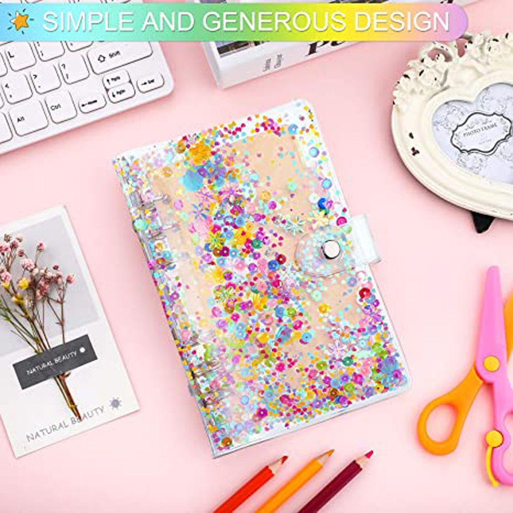 [Elegan] Notebook Cover PVC Lembut Perlengkapan Sekolah Planner Pelindung Transparan Longgar Leaf Folder A5/A6 Binder Cover