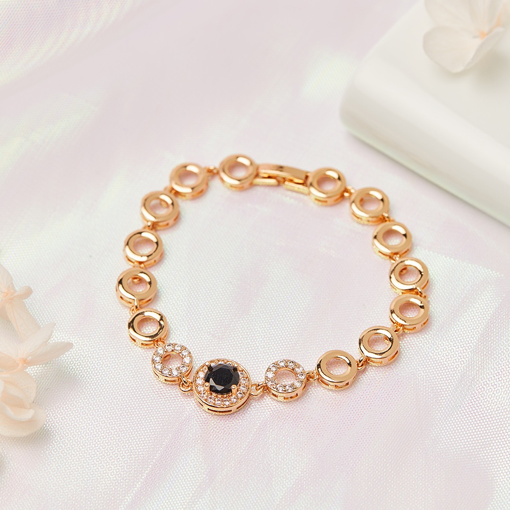 Y314 Gelang Titanium Rantai Permata Wanita Gelang Wanita Anti Karat Lapis Emas Aksesoris Fashion