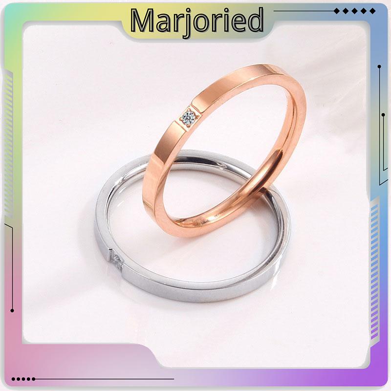 Perak / Emas Mawar / Cincin Ekor Titanium Berlian Sederhana Fashion Pria Wanita Rings-MJD