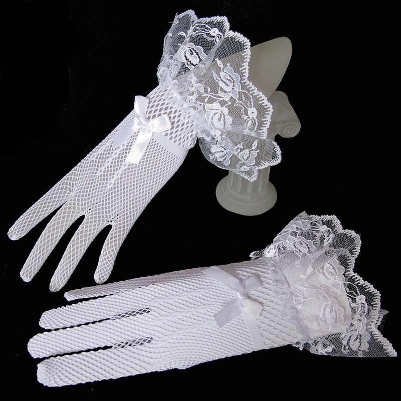 WGL-10 premium sarung tangan pengantin wanita wedding gloves pesta net pita