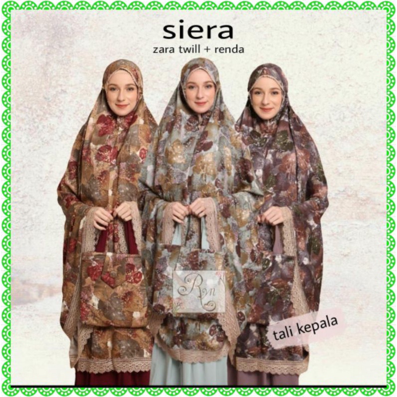 Mukena Siera Zara Twill Renda Super Jumbo Original Rhayanh