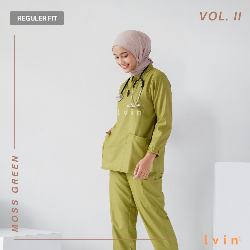 [Lvin ] Vol II -  Baju OKA Mandarin Collar Celana Reguler fit Lengan Panjang / Baju Jaga /Set Baju Celana Jaga Oka / Dokter Lengan Panjang / Baju OK 2