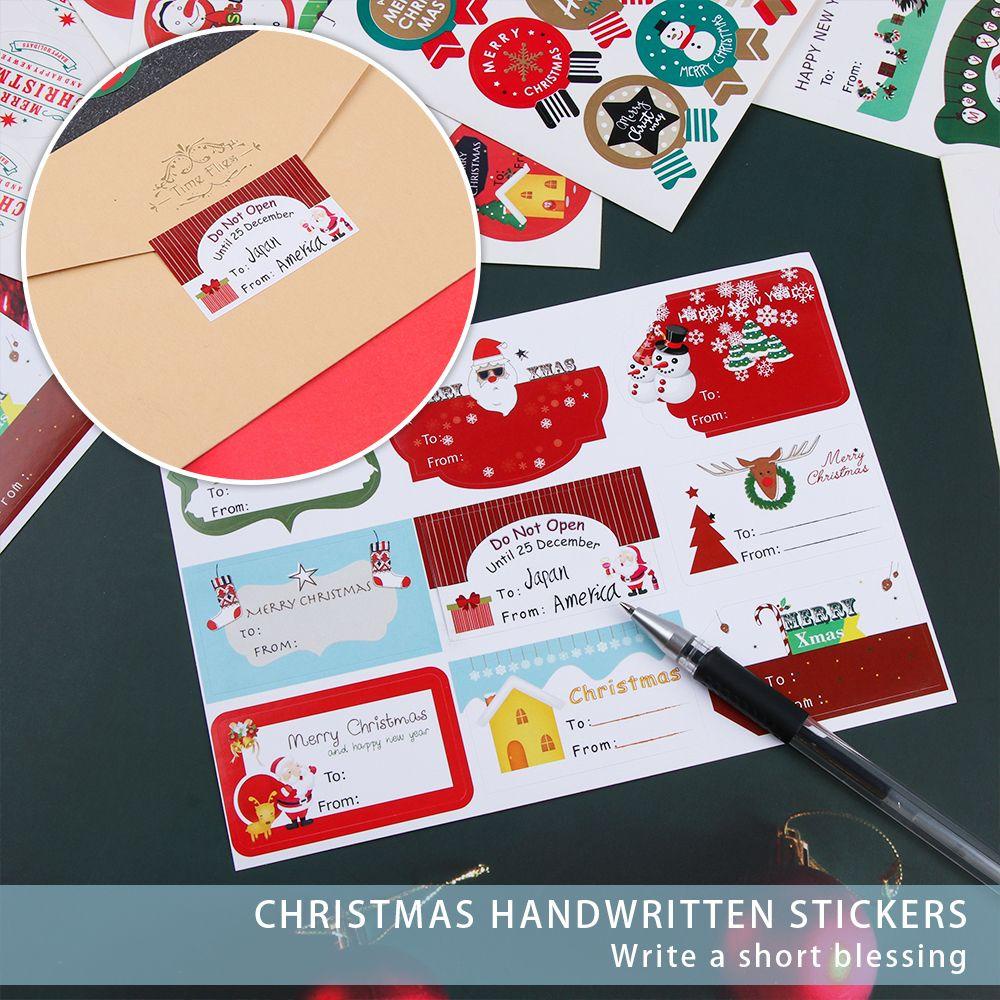 Populer 10lembar Kertas Hadiah Stiker DIY Sealing Biskuit Paket Self Adhesive Xmas Ornament