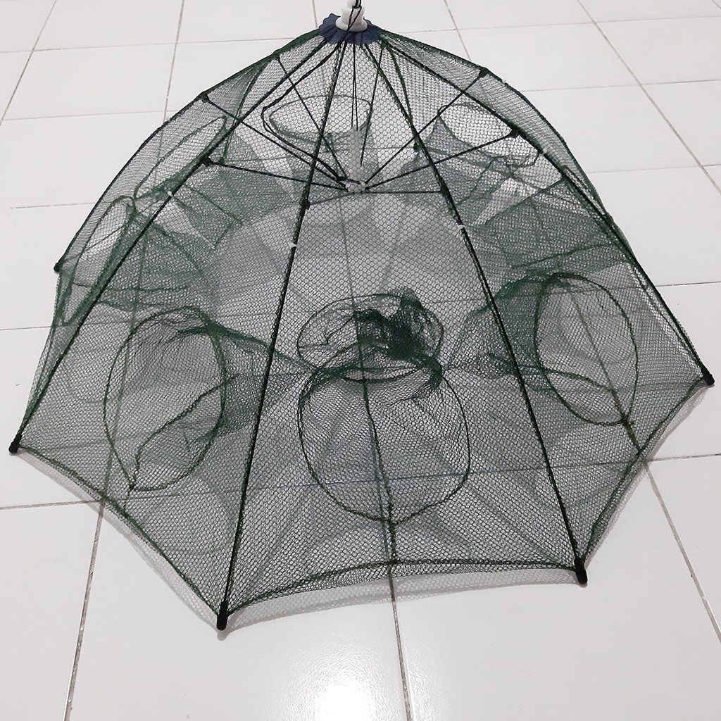 Jaring Perangkap Ikan 9 Lubang Model Payung Lipat Foldable