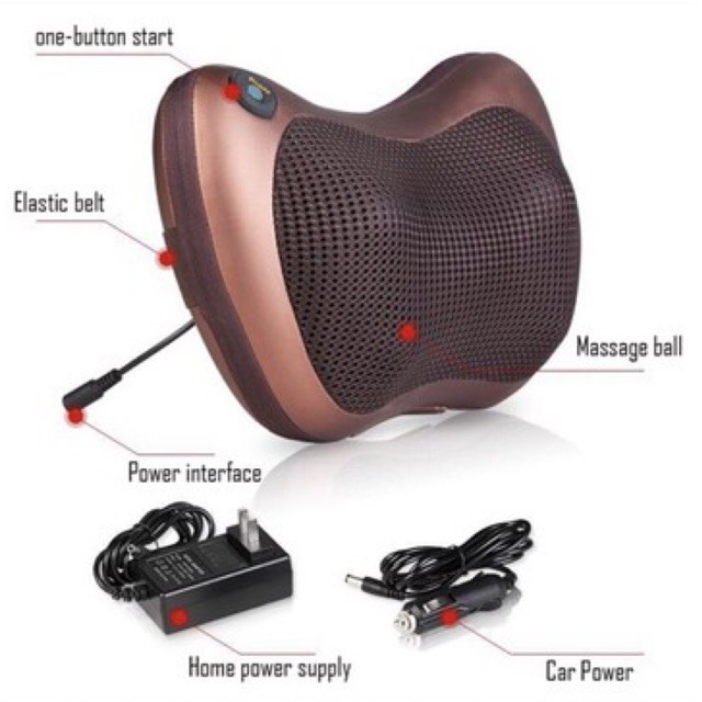 ALAT PIJAT CAPEK PEGAL MASSAGE PILLOW/BANTAL PIJAT 8 KEPALA BOLA PORTABLE CAR &amp; HOME/SHIATSU LEHER