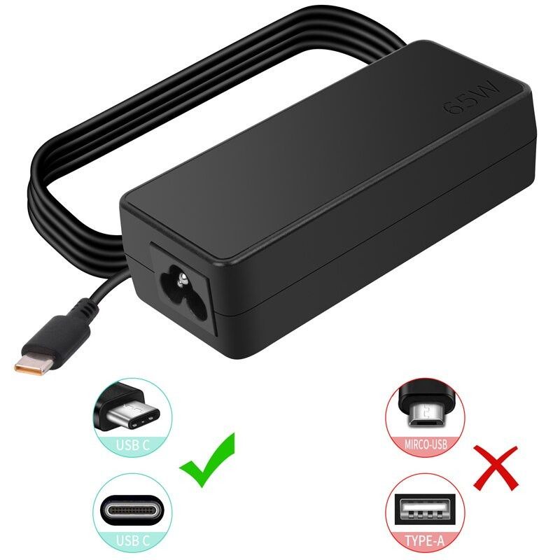 Adapter Charger laptop Lenovo Thinkpad E490s E490 E590 E595  T580 T480 T480s L380 L480 X280 YOGA 370 20V- 3.25A 65W USB TYPE C