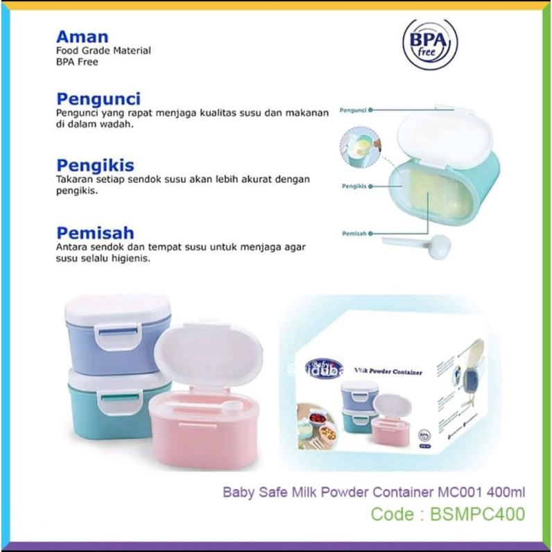 Baby safe milk powder container MC001 MC002 / tempat susu bubuk baby