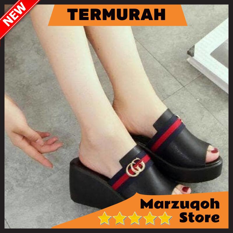 Sandal wedges | Sandal Wanita Wedges | Wedges Wanita | Wedges Tali | Sandal Wedges Wanita Slop SDW25