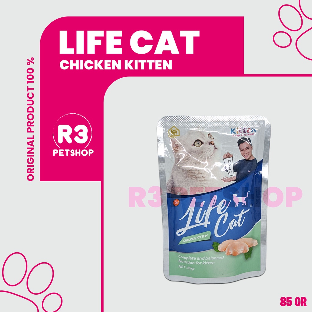 Makanan kucing basah Life Cat Pouch All Variant 85gr - Life Cat sachet