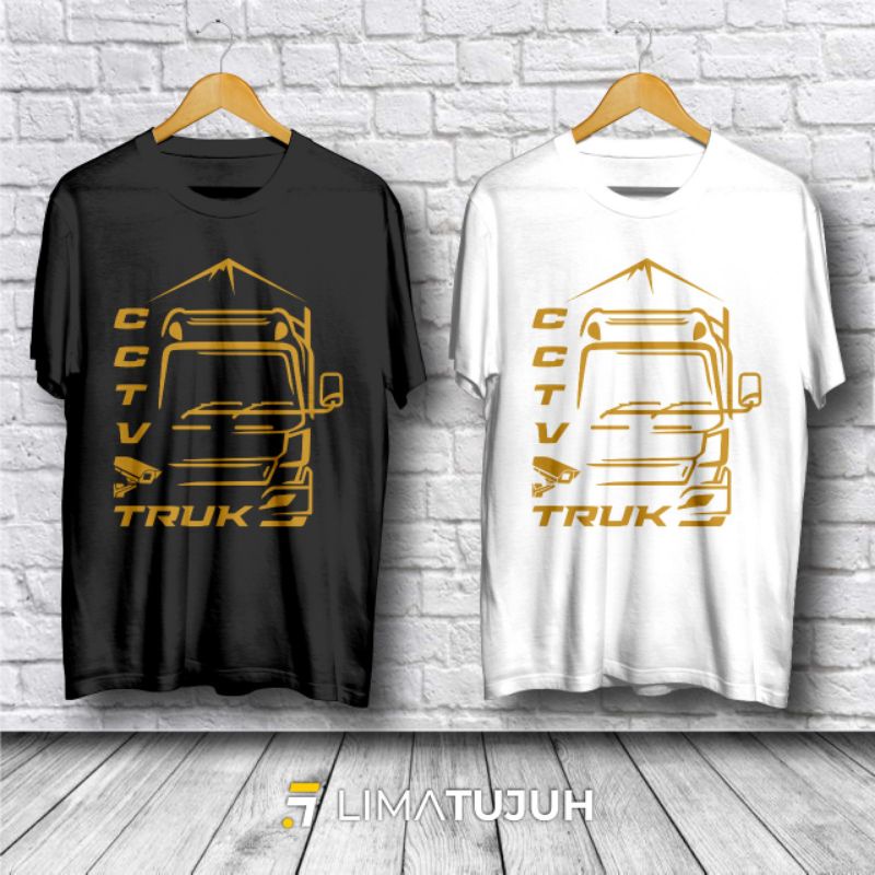 Baju Kaos CCTV Truck Gambar Truk Siluet Bahan Premium 30s