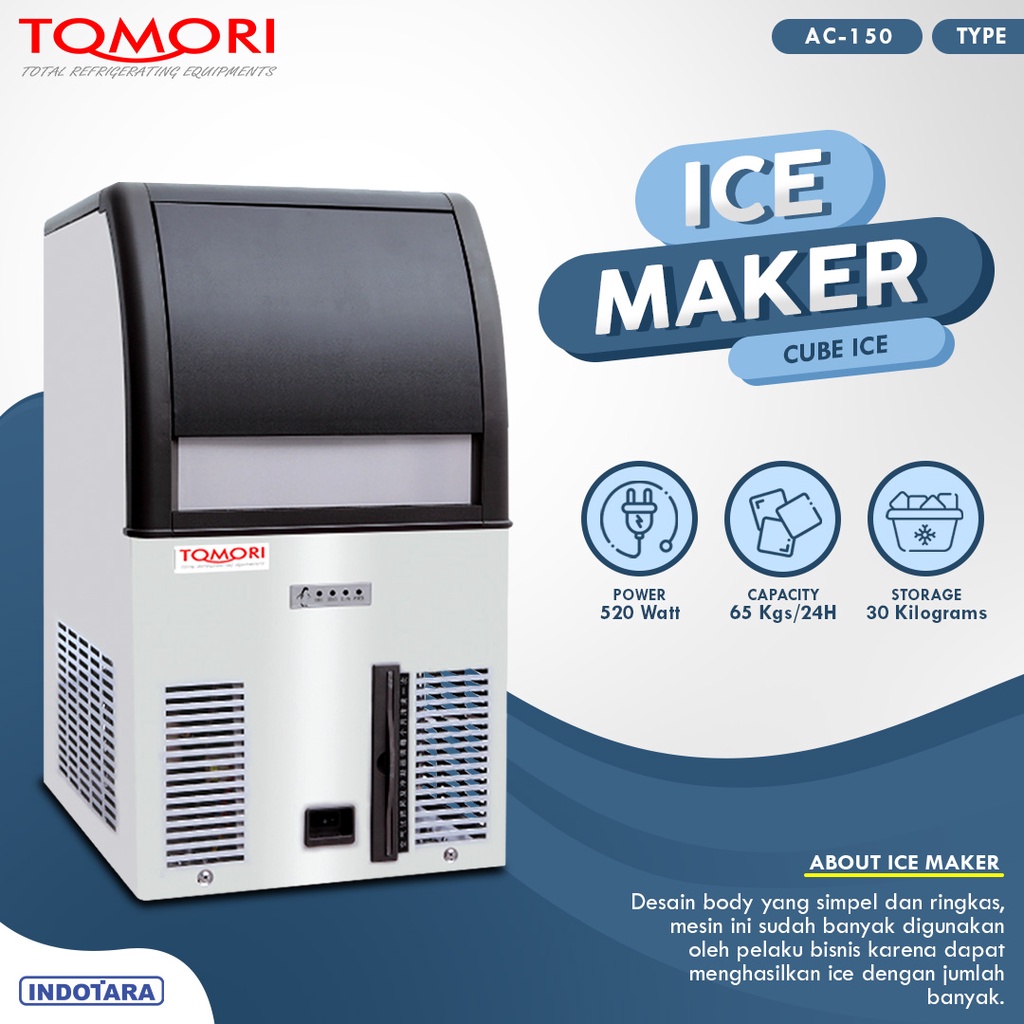 Mesin Pembuat Es Kubus AC150 TOMORI ICE CUBE