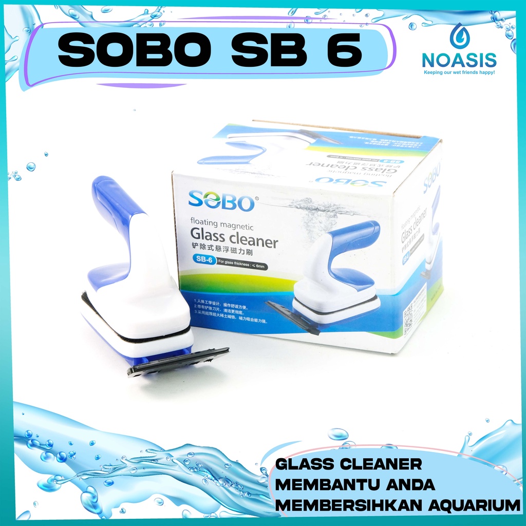 DISKON SOBO SB 6 GLASS MAGNETIC CLEANER AQUARIUM KERAK LUMUT PEMBERSIH