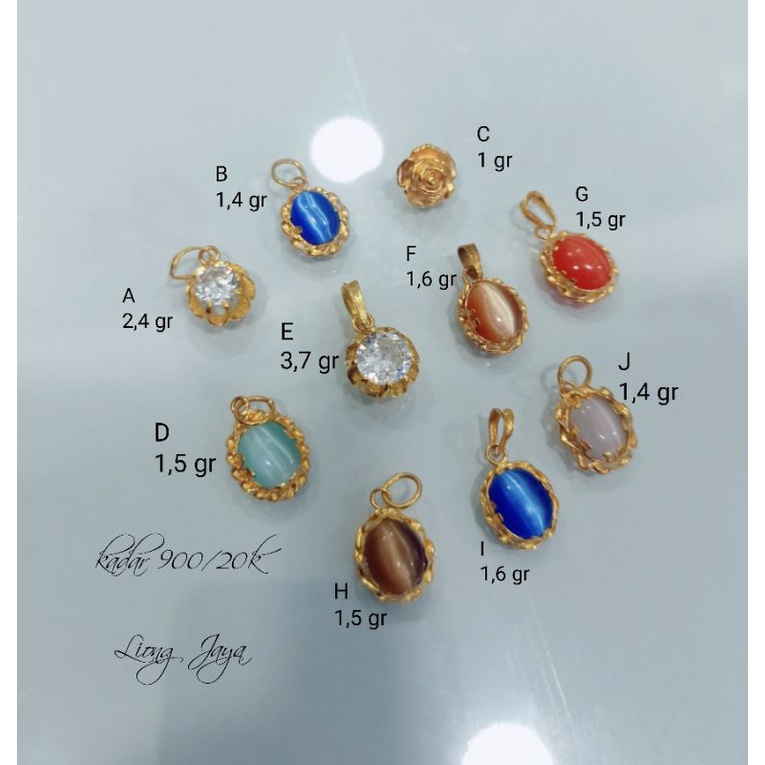 Liontin Batu Emas Permata Kadar 900/20k