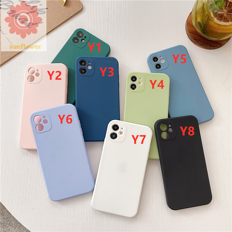 Newest Fashion Solid Color Case iPhone 11 iPhone 8plus 7plus 8 7 6 6s Plus X XS SE Cube Straight Edges Silicon TPU Phone Cover