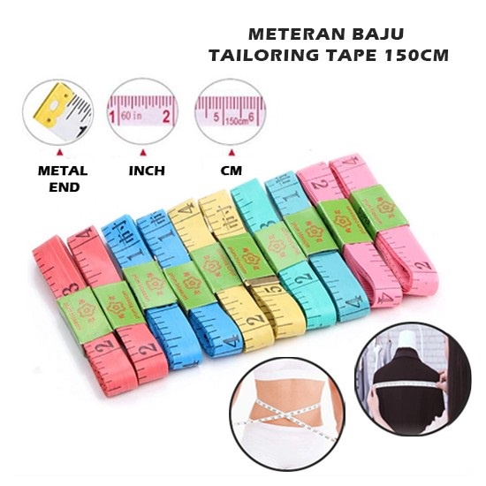 ❤️GTB❤️ Meteran Baju Alat Ukur Badan Kain Tukang Jahit 150cm Pita Pengukur Mini Panjang Jarak Tinggi Tape R509