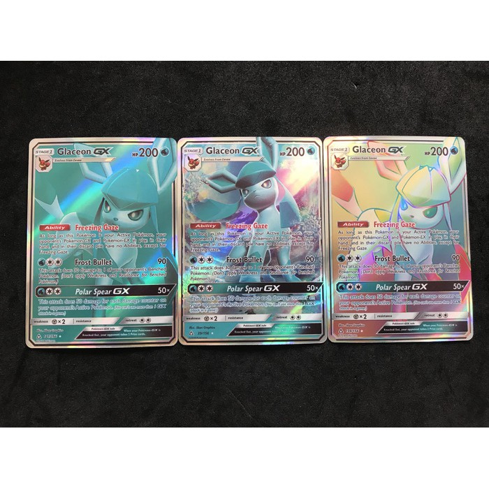 Kartu Pokemon TCG Sun&Moon Glaceon GX FULLSET (3 kartu)