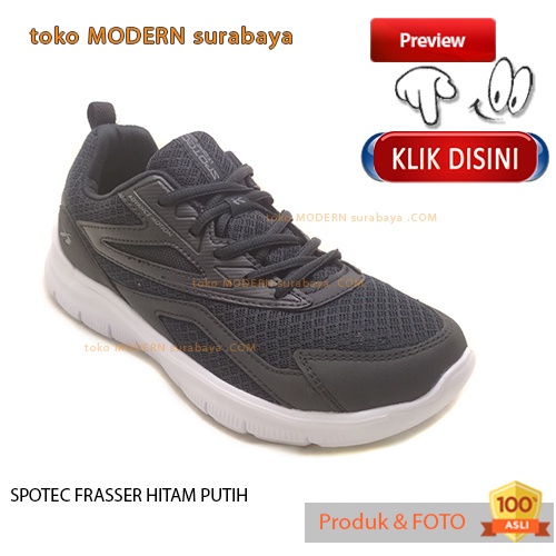 SPOTEC FRASSER HITAM PUTIH sepatu pria sepatu sekolah sneakers tali