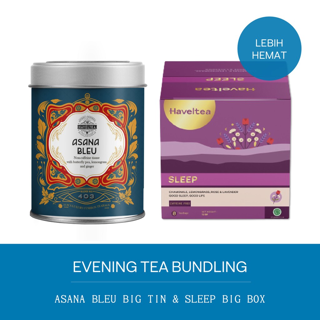 

EVENING TEA BUNDLING | Asana Blue Big Tin + Sleep Big Box