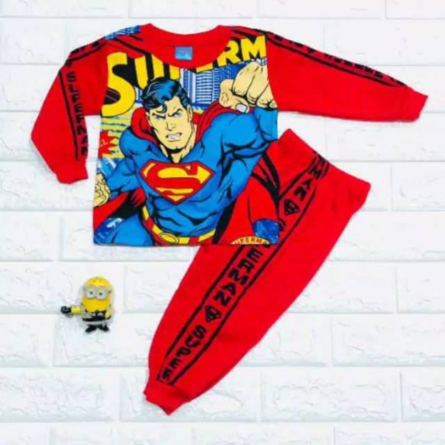 SETELAN BAJU ANAK LAKI LAKI 1-5 TAHUN PP GAMBAR SUPERMAN