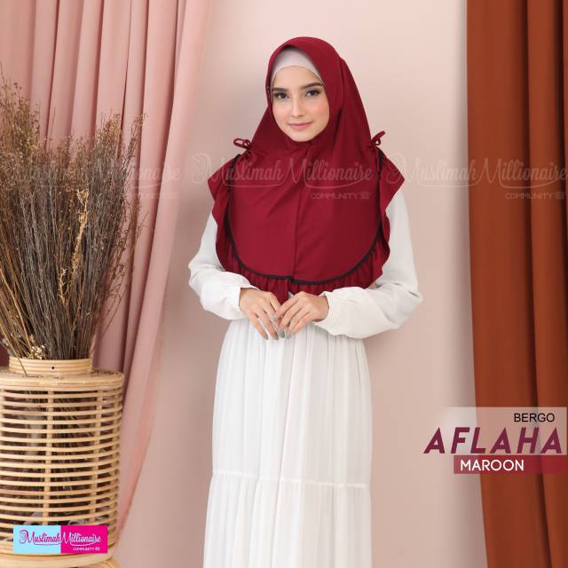 Jilbab dewasa Bergo Aflaha Maroon