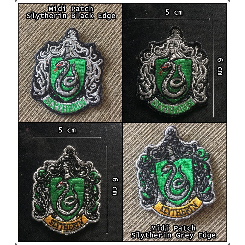 badge emblem patch midi hijau snake/ lencana bordir asrama penyihir