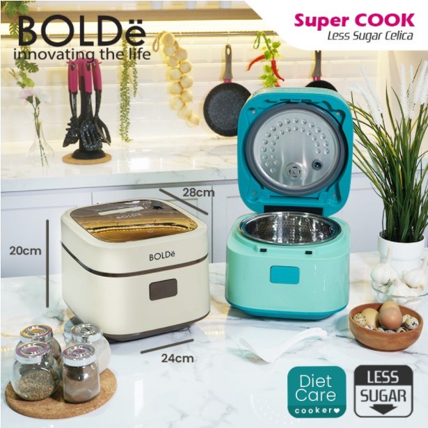 BOLDE Super Cook Less Sugar Celica 1.2L Rice Cooker Rendah Gula Diet