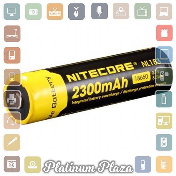 NITECORE 18650 Baterai Li-ion 2300mAh 3.7V - NL1823 - Black/Yellow`6QUJIQ-